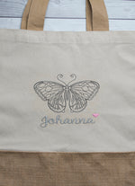 Lade das Bild in den Galerie-Viewer, Juteshopper ,,Schmetterling mit Wunschnamen&quot; - HANDMADEATELIER
